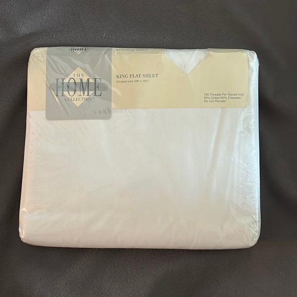 😴The HOME COLLECTION KING FLAT SHEET-WHITE😴 - Picture 1 of 3